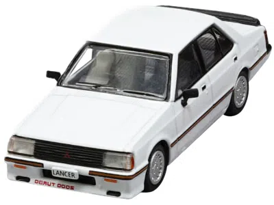 Bm Creations Mitsubishi Lancer Ex2000 Turbo Rhd (right Hand Drive) White With Stripes With Extra Wheels 1/64 Diec