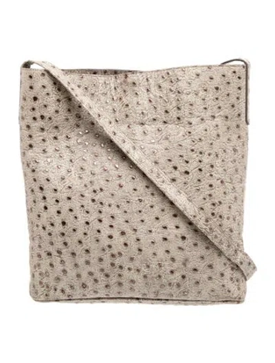 Pre-owned B.may Crocodile Messenger Bag In Neutral