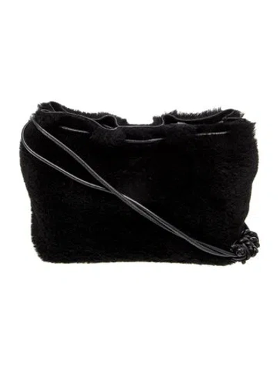 Pre-owned B.may Faux Fur Crossbody Bag In Black