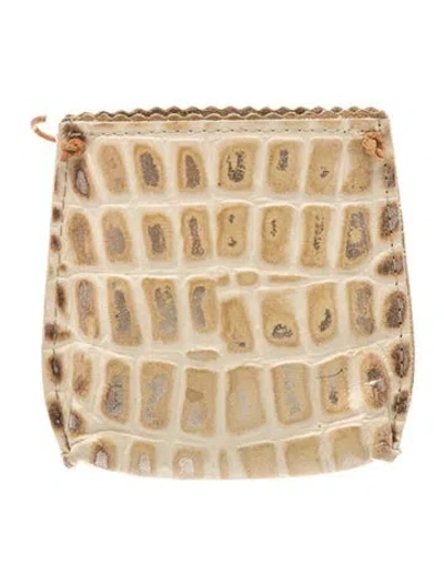 Pre-owned B.may Leather Clutch In Neutral