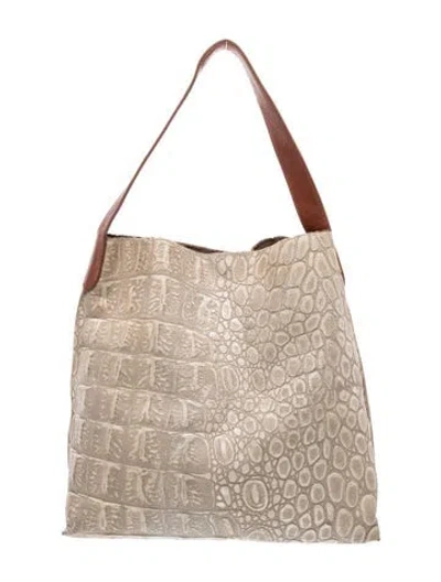 Pre-owned B.may Leather Hobo In Neutral
