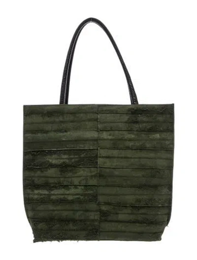 Pre-owned B.may Leather Top Handle Bag In Green