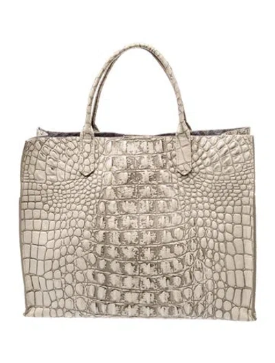 Pre-owned B.may Leather Top Handle Bag In Neutral