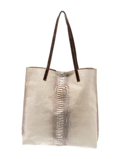 Pre-owned B.may Leather Tote In Neutral