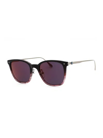 Bmw Bw0008 Acetate Rectangular Sunglasses In Bordeaux/other / Bordeaux Mirror
