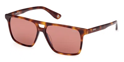 Bmw Bw0038 53u Men's Sunglasses Tortoiseshell Size 57 In Brown