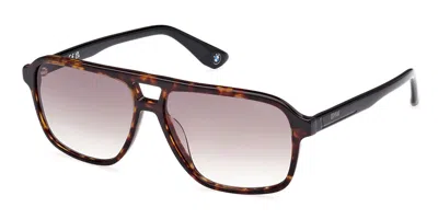 Bmw Bw0039 52p Men's Sunglasses Tortoiseshell Size 58 In Brown