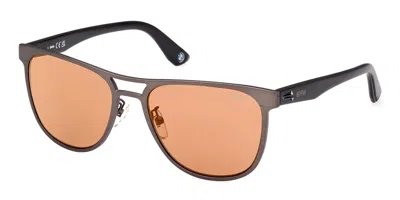 Bmw Bw0042-h 09u Men's Sunglasses Gunmetal Size 56 In Gray