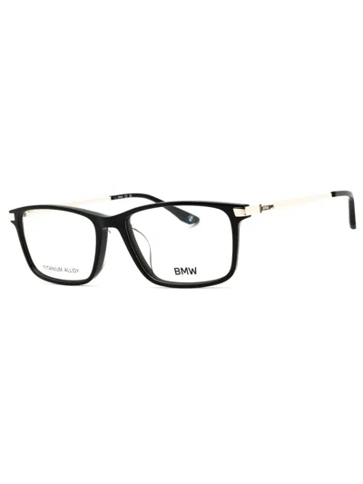 Bmw Bw5073-h Rectangular Acetate Men's Eyeglasses With Clear Demo Lens In Black
