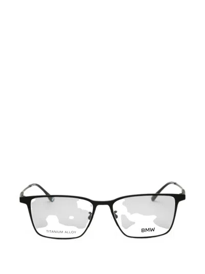 Bmw Rectangle-frame Titanium Glasses In Black