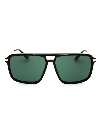 Bmw Rectangular Acetate Sunglasses For Men In Green