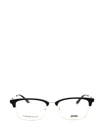 Bmw Titanium Browline-frame Glasses In Black
