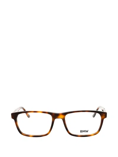 Bmw Tortoiseshell-effect Rectangle-frame Glasses In Brown