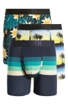 Bn3th Classic Icon Assorted 3-pack Boxer Briefs In Tropical Flora/ Ply Illum/ Rto