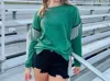 Bns Lainey Fringe Top In Hunter Green In Green