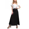 Bns Linen Maxi Skirt In Black In Black