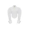 Bo&po Women's White / Gold Lana Shirt White In White/gold