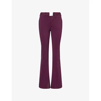 Bo+tee Womens Burgundy Belted Waterproof Ski Salopettes