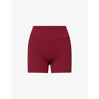 Bo+tee Womens  High-rise Logo Stretch-woven Shorts In Red