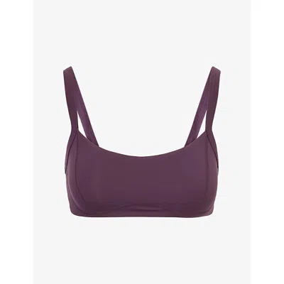 Bo+tee Womens Purple Soft Active Seam-detail Sports Bra Xs