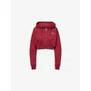Bo+tee Womens Burgundy Valentines Zip-up Crop Cotton Hoody In Pink
