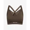 Bo+tee Womens Brown Super Sculpt Seamless Cross-back Sports Bra Xs In Brown