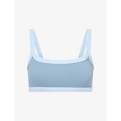 Bo+tee Womens Dusty Blue Soft Active Sports Bra Xs