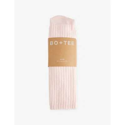 Bo+tee Womens Multi Crew Ribbed Cotton-blend Pack Of Three Socks In Pink