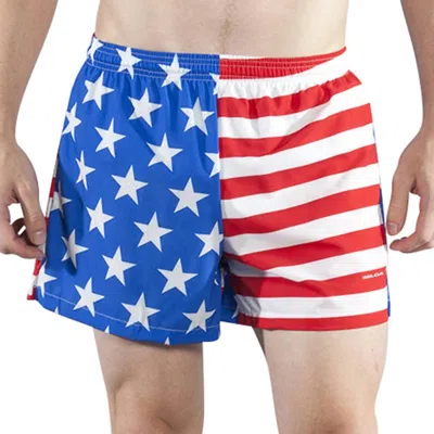 Boa 3.75" V-notch Running Short In American Flag In Multi