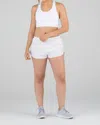 Boa Stretch 1" Elite Split Short In White In White