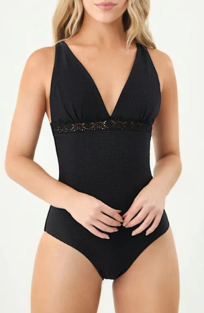 Boamar Bloom Textured One-piece Swimsuit In Black