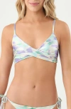 Boamar Charlie Metallic Twist Front Bikini Top In Animal Print