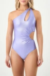 Boamar Cher One-shoulder Cutout One-piece Swimsuit In Purple