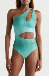 Boamar Etro Asymmetric Cutout One-piece Swimsuit In Green