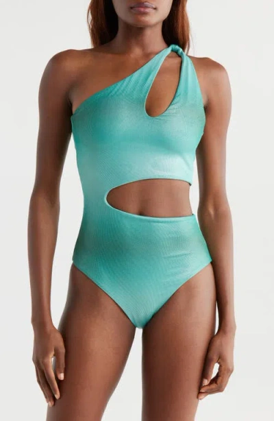Boamar Etro Asymmetric Cutout One-piece Swimsuit In Green