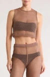 Boamar Filua Mesh Crop Top In Coffee