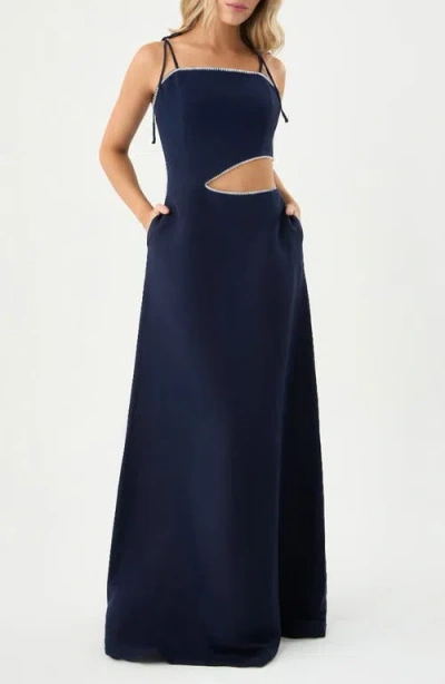 Boamar Harper Cutout Cover-up Maxi Dress In Blue