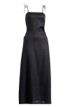 Boamar Harper Cutout Linen Blend Cover-up Dress In Black