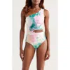 Boamar Kira Side Cutout One-shoulder One-piece Swimsuit In Pink Multi