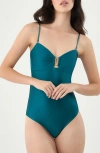 Boamar Liv Strapless One-piece Swimsuit In Green