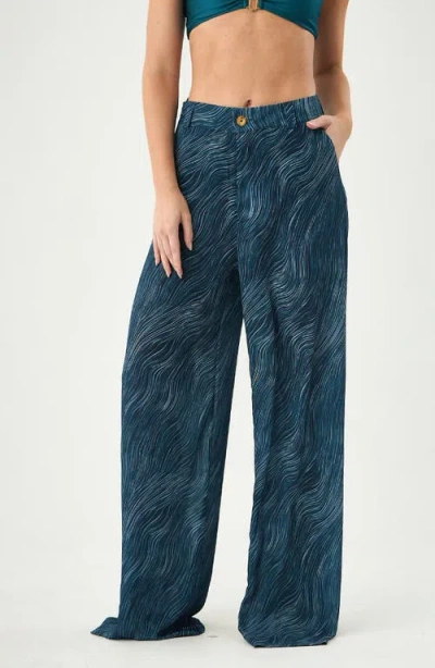 Boamar Naomi Print Wide-leg Pants In Green