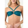 Boamar Sally Metallic O-ring Bikini Top In Green