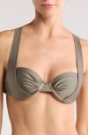 Boamar Sheyla Metallic Underwire Bikini Top In Garden Green