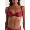 Boamar Sheyla Metallic Underwire Bikini Top In Wine