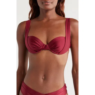 Boamar Sheyla Metallic Underwire Bikini Top In Wine