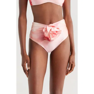 Boamar Sienna Ruffle Flower Bikini Bottoms In Pink