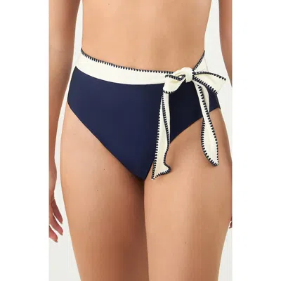Boamar Sophie Tie Waist Bikini Bottoms In Blue