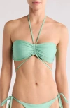 Boamar Zelie Cinched Bikini Top In Pesto