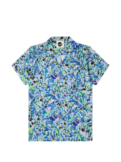 Boardies Amelia Camp Collar Floral Shirt In Blue