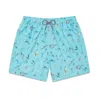 Boardies Apparel Men's Mid Length Swim Shorts In Sea Folk In Blue